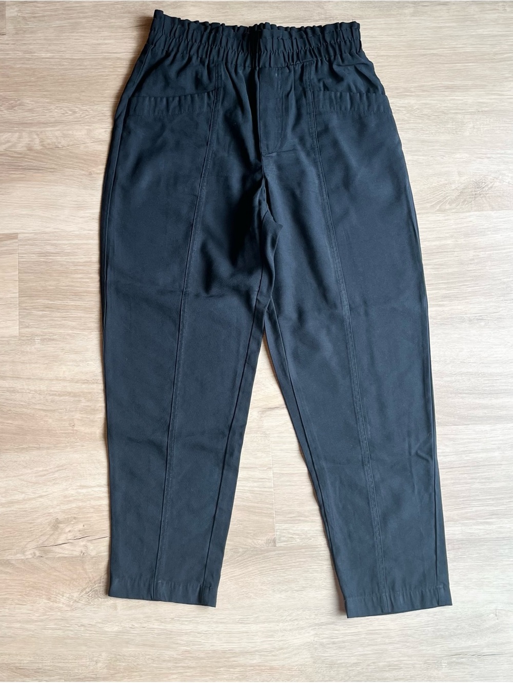 A New Day Black Barrel Leg Cargo Tapered Pants Women's Size Medium M EUC